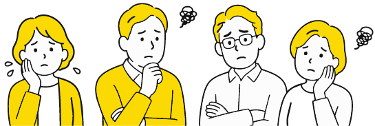 困っている人たちのイラスト