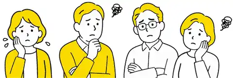 困っている人たちのイラスト